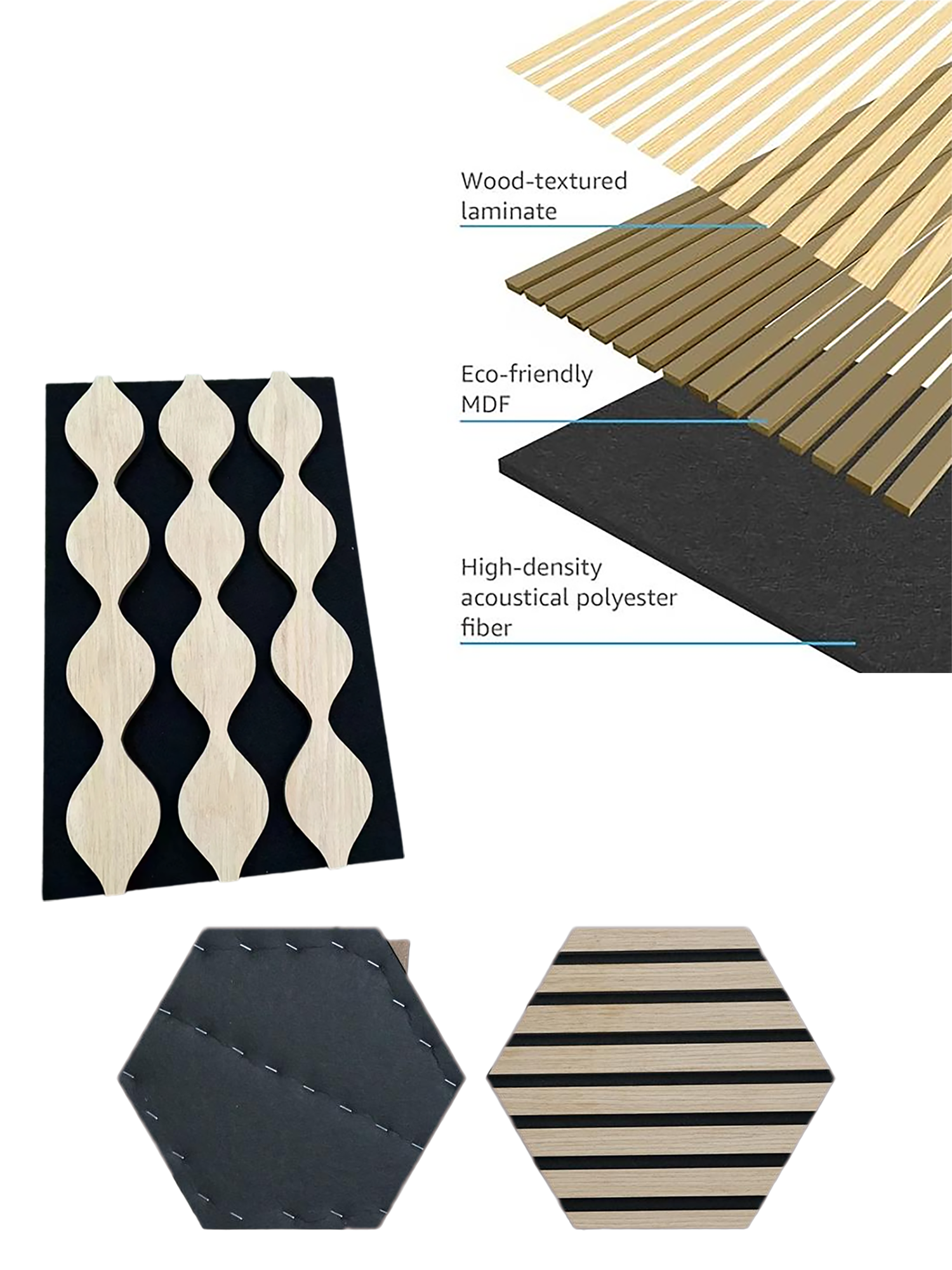 3D Wood 600-600mm Acoustic Wall Panel (13)