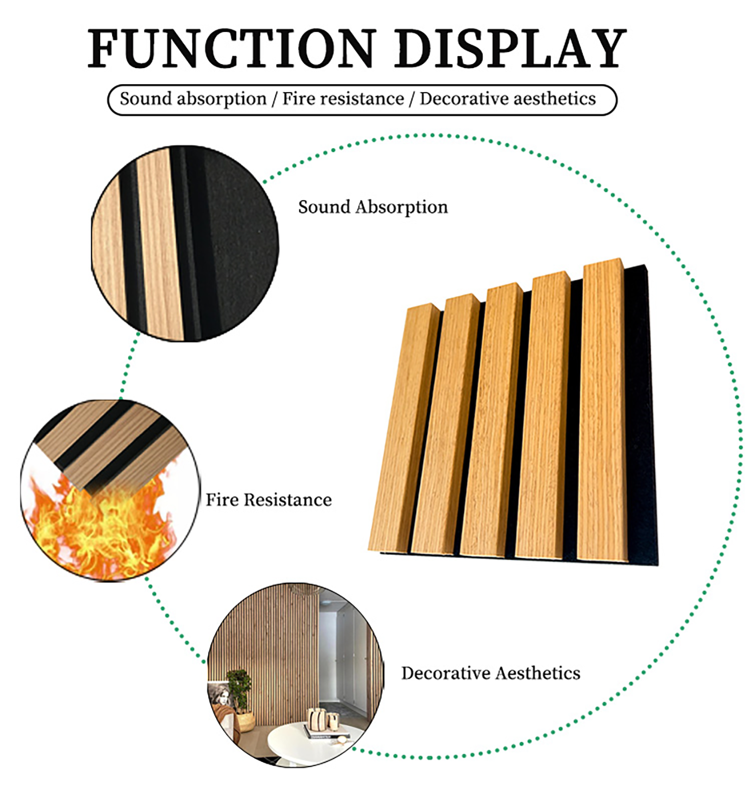 3D Wood 600-600mm Acoustic Wall Panel (3)